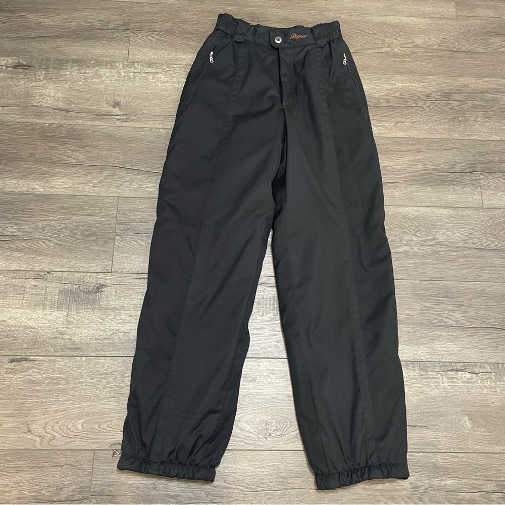 BOGNER Vintage Black Ski Insulated Pants Star Embroidered women sz 6 Hong Kong.